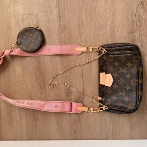 Louis Vuitton Pink Strap Monogram Crossbody Bag